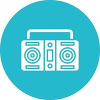 Cassette Player Glyph Circle Icon vector