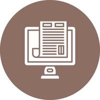 Online Newspaper Glyph Circle Icon vector