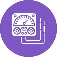 Voltmeter Glyph Circle Icon vector