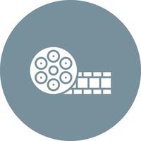 Film Reel Glyph Circle Icon vector