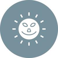 Sun with Face Glyph Circle Icon vector