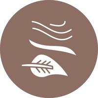 Leaf Fluttering in Wind Glyph Circle Icon vector