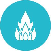 Fire Glyph Circle Icon vector