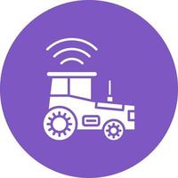 Smart Tractor Glyph Circle Icon vector