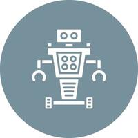 Robot Glyph Circle Icon vector