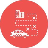 Pathway Glyph Circle Icon vector
