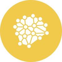 Neurons Circuit Glyph Circle Icon vector