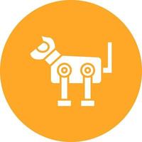 Robot Dog Glyph Circle Icon vector