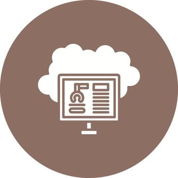 icono de círculo de glifo de computación en la nube vector