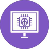 Deep Learning Glyph Circle Icon vector