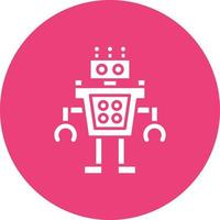 Humanoid Robot Glyph Circle Icon vector