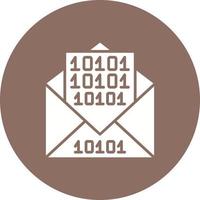 Binary Messages Glyph Circle Icon vector
