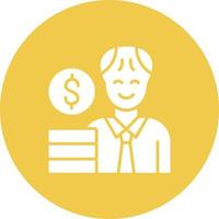 Retirement Glyph Circle Icon vector