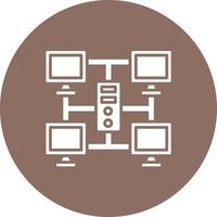 Grid Computing Glyph Circle Icon vector