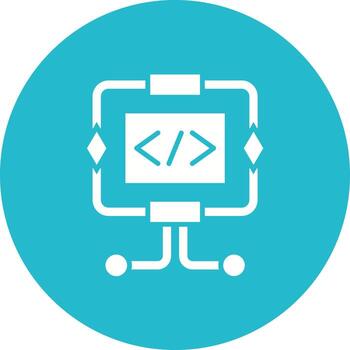 icono de círculo de glifo de algoritmo vector