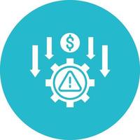 Reduce Business Risk Glyph Circle Icon vector