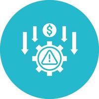 Reduce Business Risk Glyph Circle Icon vector