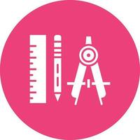 Geometry Tools Glyph Circle Icon vector