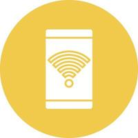 Signal Wifi 4 Bar Glyph Circle Icon vector