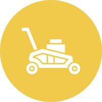 Lawn Mower Glyph Circle Icon vector