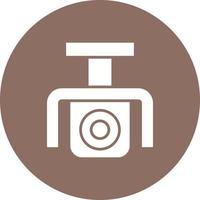 Security Camera Glyph Circle Icon vector