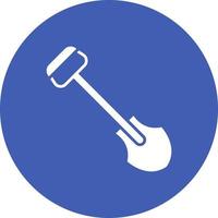 Shovel Glyph Circle Icon vector