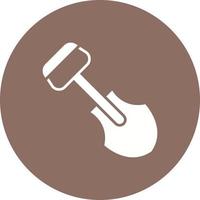 Trowel Glyph Circle Icon vector