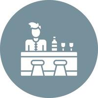 Bartender Glyph Circle Icon vector