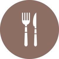 Knife and Fork Glyph Circle Icon vector