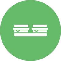 Sandwich Tray Glyph Circle Icon vector