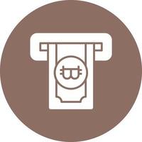 Cryptocurrency ATM Glyph Circle Icon vector