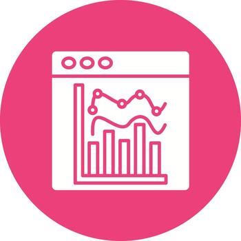Statistical Graph Glyph Circle Icon vector