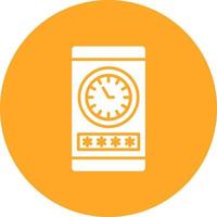 Access Time Glyph Circle Icon vector