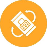 Screen Lock Rotation Glyph Circle Icon vector
