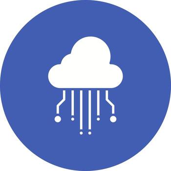 icono de círculo de glifo de computación en la nube vector