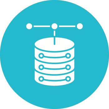 Database Glyph Circle Icon vector