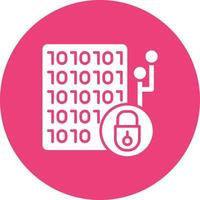 Encryption Glyph Circle Icon vector