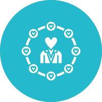 Soft Skills Glyph Circle Icon vector