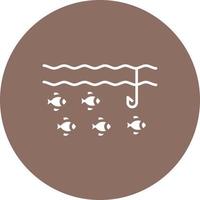 Casting Line Glyph Circle Icon vector