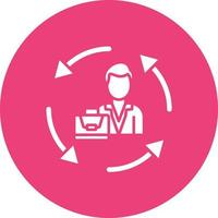 Job Rotation Glyph Circle Icon vector