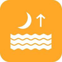 High Tide Glyph Round Corner Background Icon vector