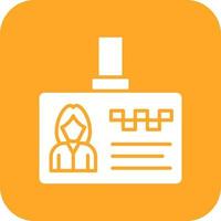 Identification Card Glyph Round Corner Background Icon vector
