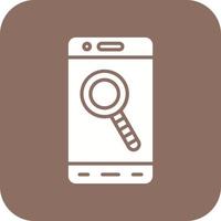 Mobile Research Glyph Round Corner Background Icon vector