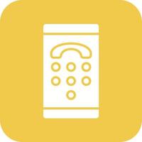 Dial Pad Glyph Round Corner Background Icon vector
