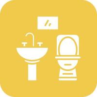 Bathroom Glyph Round Corner Background Icon vector