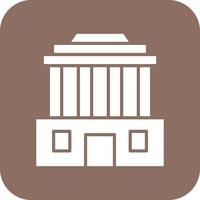 Mausoleum Glyph Round Corner Background Icon vector