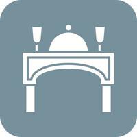 Dinner Glyph Round Corner Background Icon vector