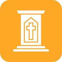 Pulpit Glyph Round Corner Background Icon vector