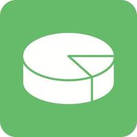 3D Pie Chart Glyph Round Corner Background Icon vector