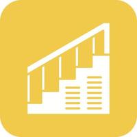 Staircase Glyph Round Corner Background Icon vector